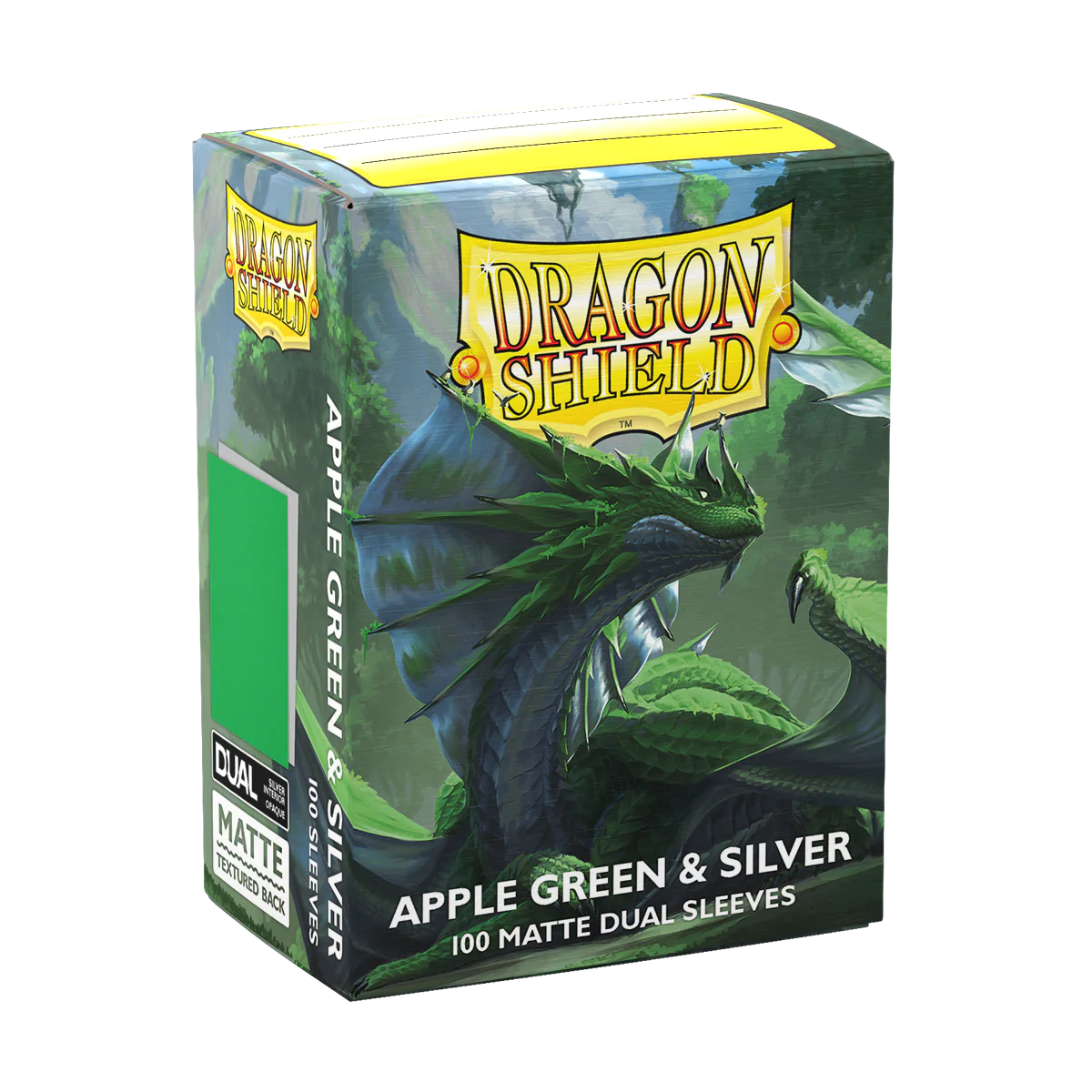 Dragon Shield: Standard 100ct Sleeves - Apple Green & Silver (Dual Matte) - Image 4
