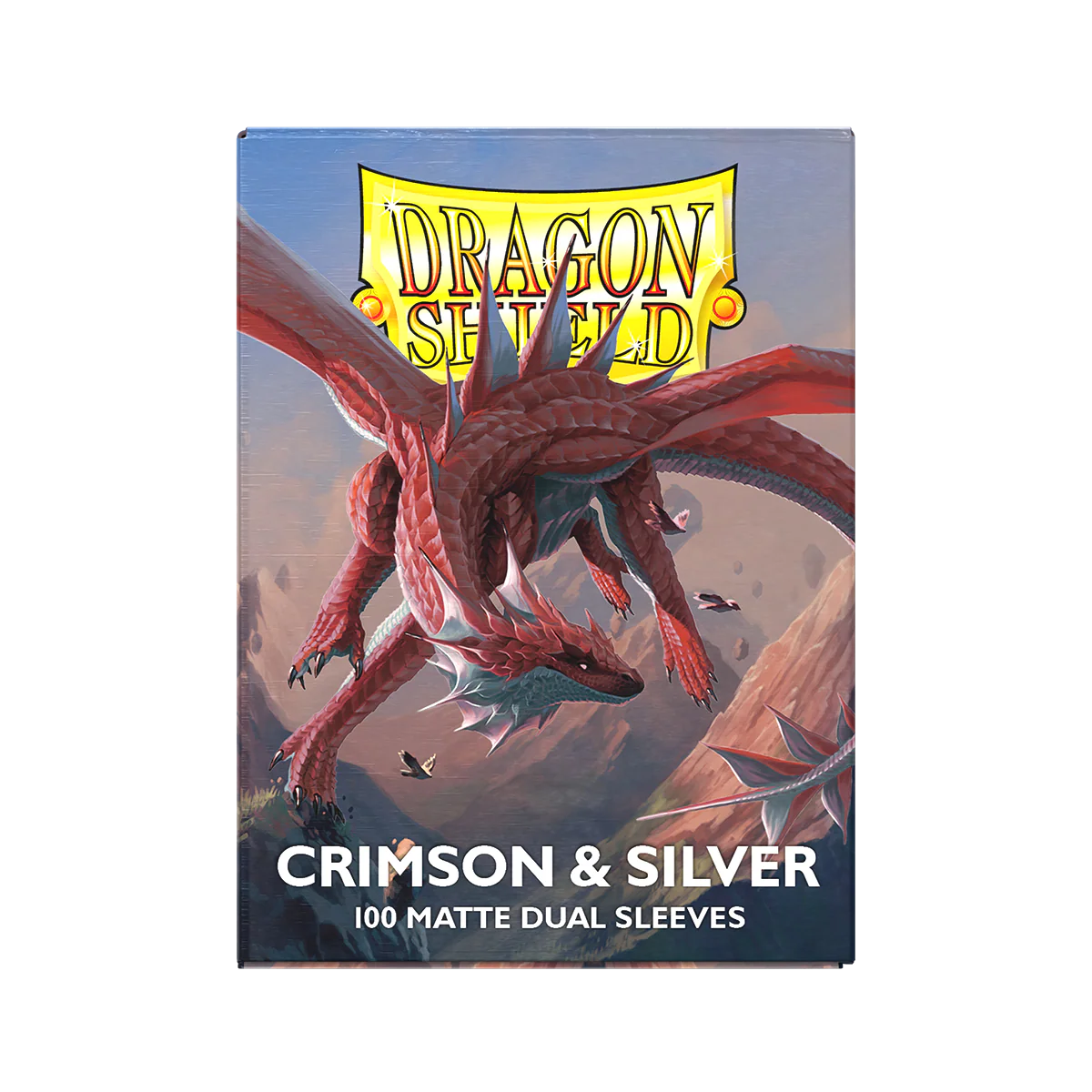 Dragon Shield: Standard 100ct Sleeves - Crimson & Silver (Dual Matte) - Image 3