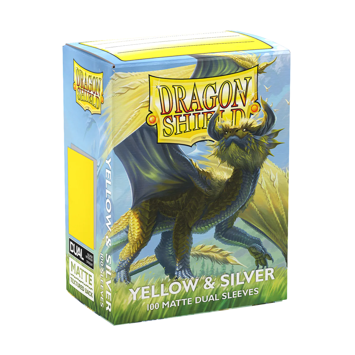 Dragon Shield: Standard 100ct Sleeves - Yellow & Silver (Dual Matte) - Image 5