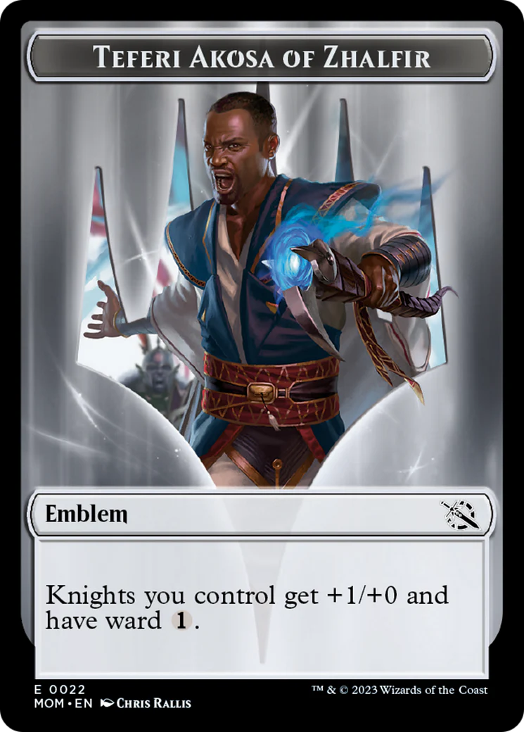 Elemental (2) // Teferi Akosa of Zhalfir Emblem Double-Sided Token [March of the Machine Tokens] - Image 2