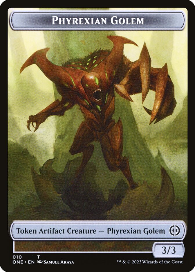 Phyrexian Goblin // Phyrexian Golem Double-Sided Token [Phyrexia: All Will Be One Tokens] - Image 2