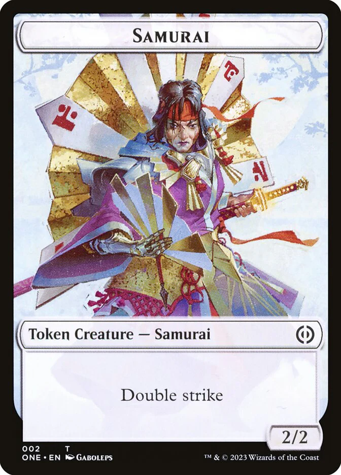 Phyrexian Goblin // Samurai Double-Sided Token [Phyrexia: All Will Be One Tokens] - Image 2