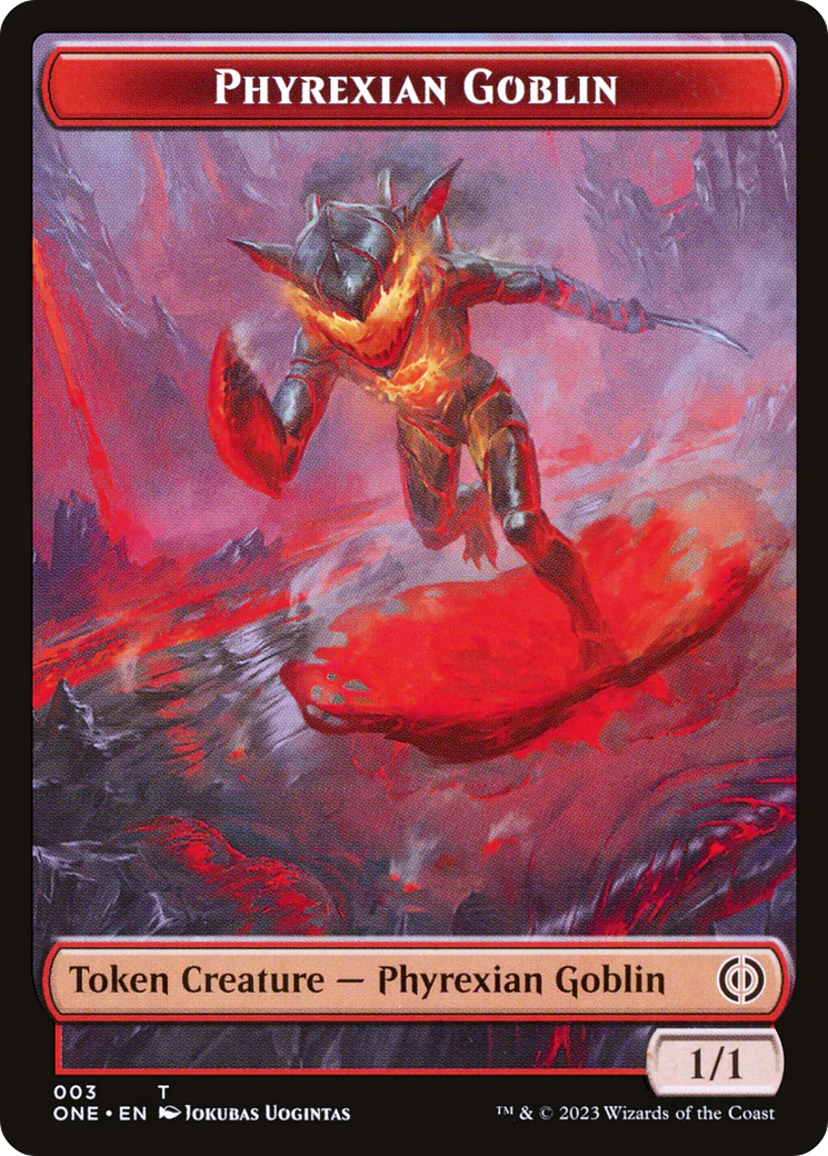 Phyrexian Goblin // Samurai Double-Sided Token [Phyrexia: All Will Be One Tokens] - Image 3