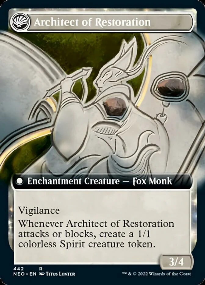 The Restoration of Eiganjo // Architect of Restoration (Extended Art) [Kamigawa: Neon Dynasty] - Image 2