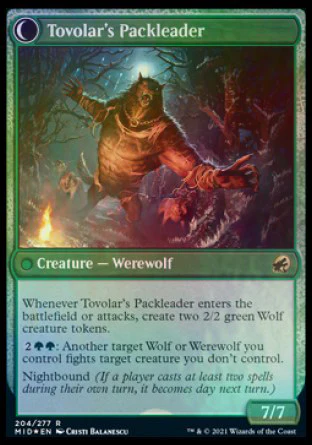 Tovolar's Huntmaster // Tovolar's Packleader [Innistrad: Midnight Hunt Prerelease Promos] - Image 2