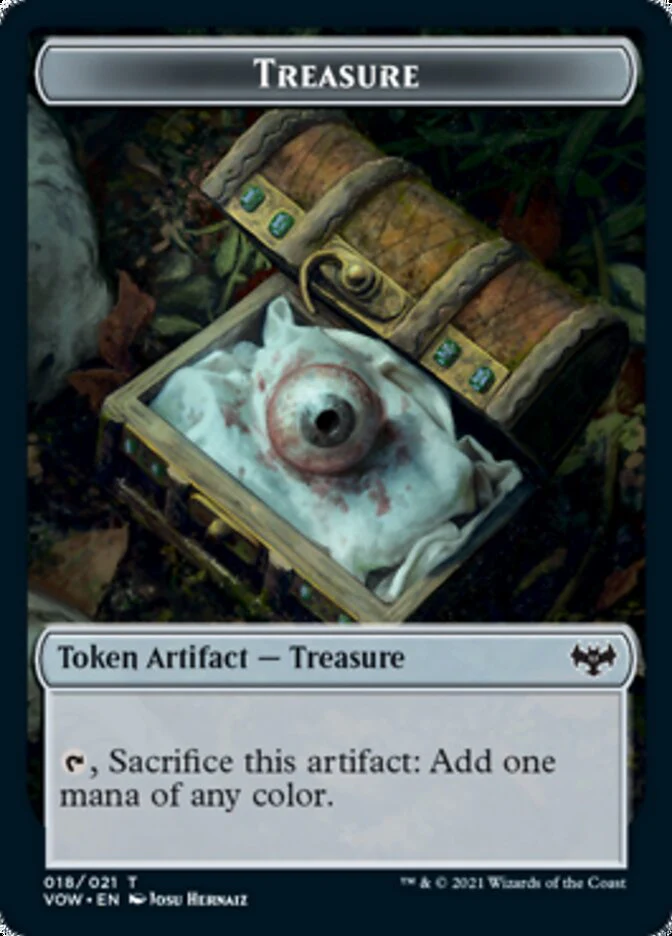 Wolf (011) // Treasure Double-Sided Token [Innistrad: Crimson Vow Tokens] - Image 2